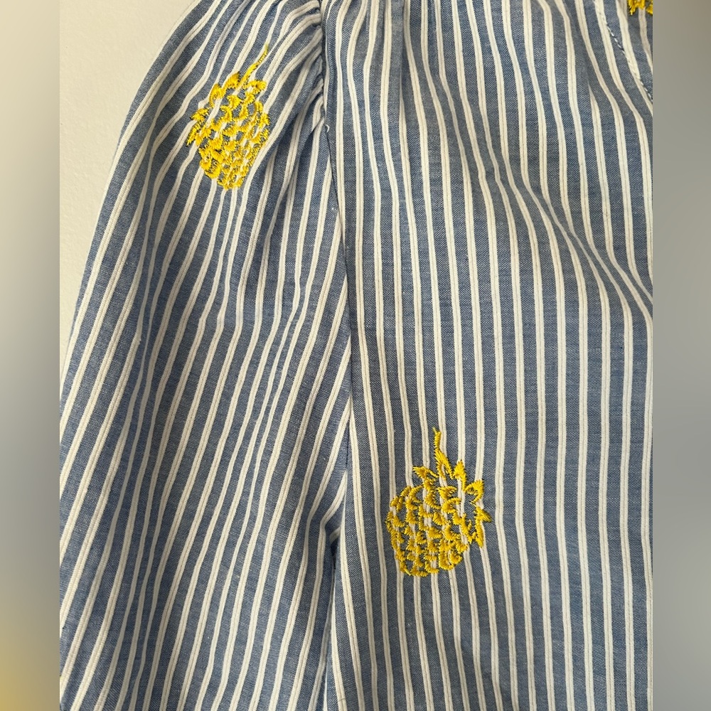 J Crew pineapple embroidered wrap blouse medium - Picture 3 of 4